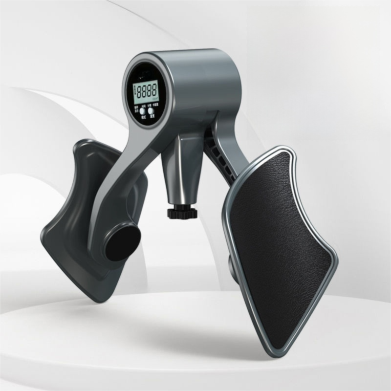 2-in-1 Black Smart LCD Counting Kegel Trainer for Glute Lifting & Leg Toning