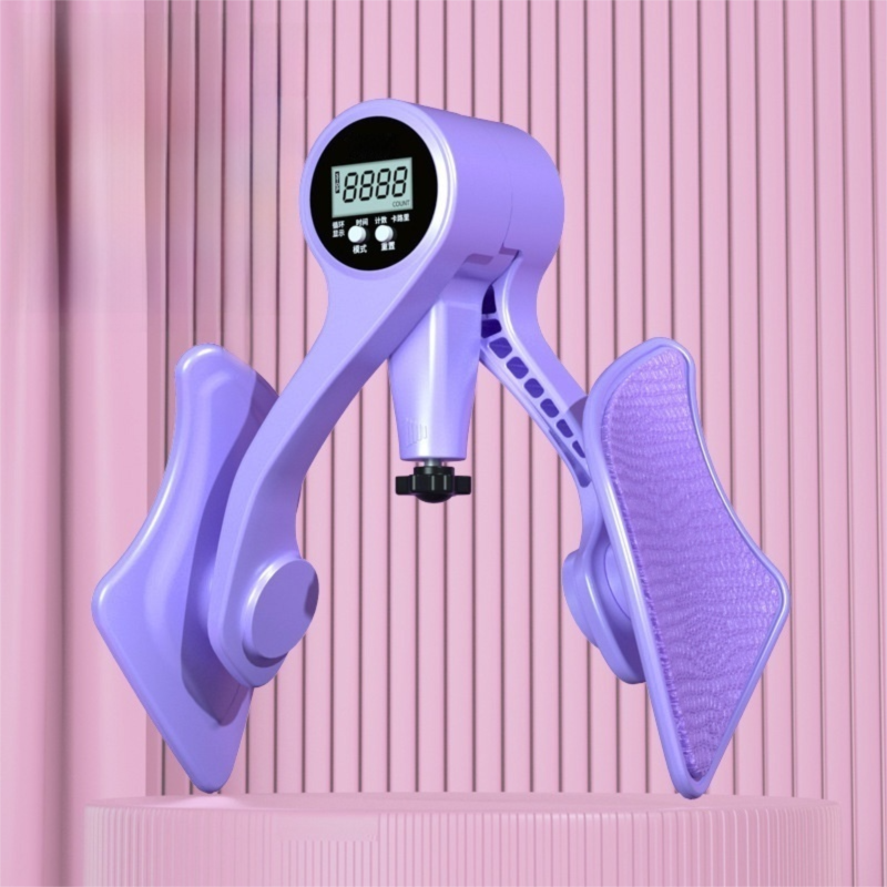 2-in-1 Purple Smart LCD Counting Kegel Trainer for Glute Lifting & Leg Toning