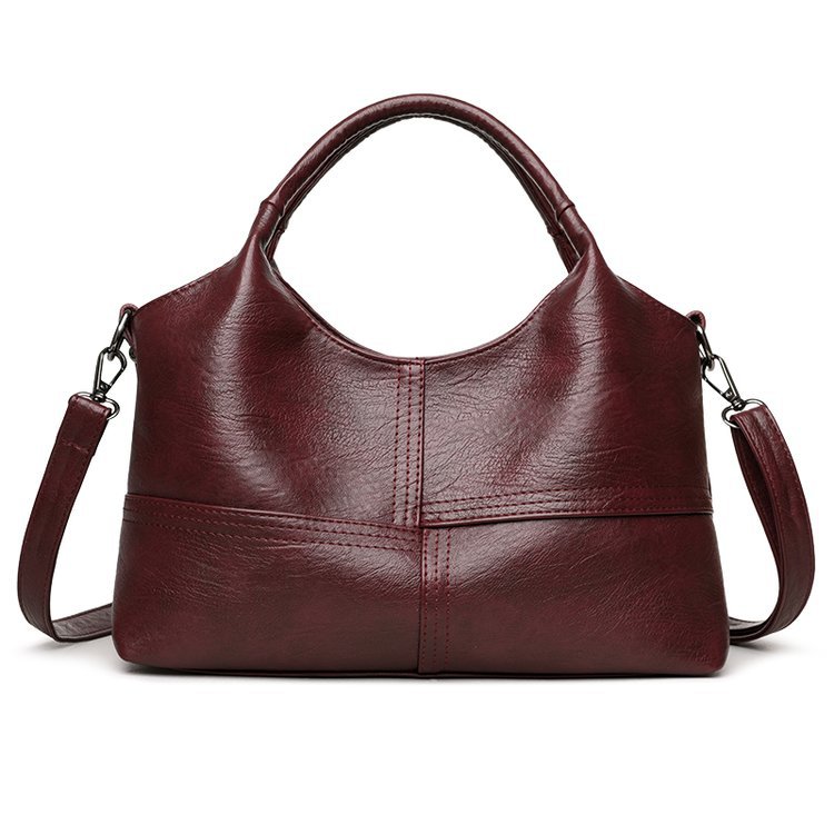 Red Retro Soft PU Leather Handbag for Women - Trendy Large Capacity Daily