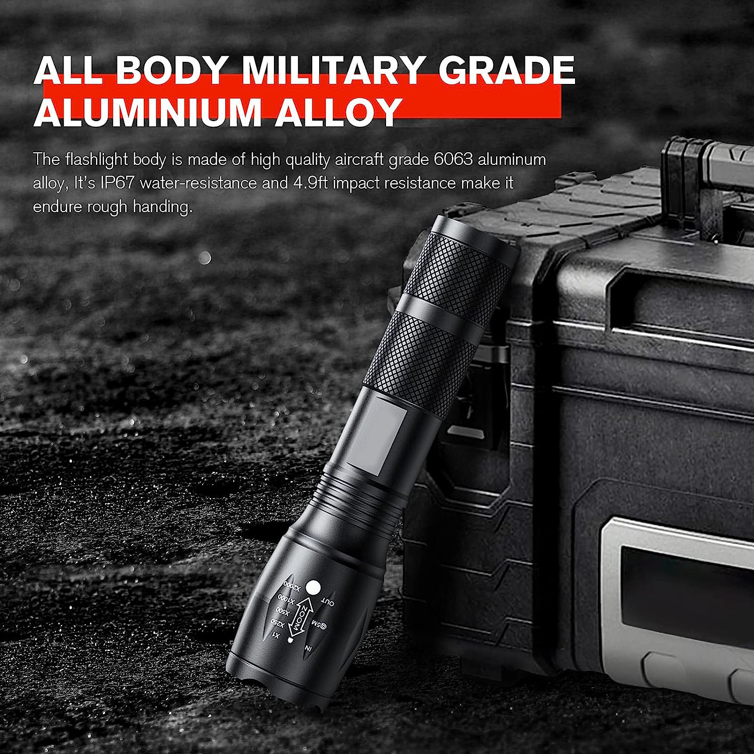 2-Pack High-Powered LED Flashlight with 500m Long Range - Zoomable Focus & view 5