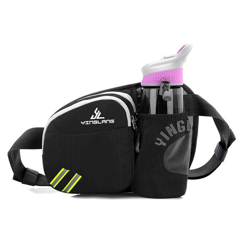 Black Lightweight Running Waist Pack with Stable Bottle Holder