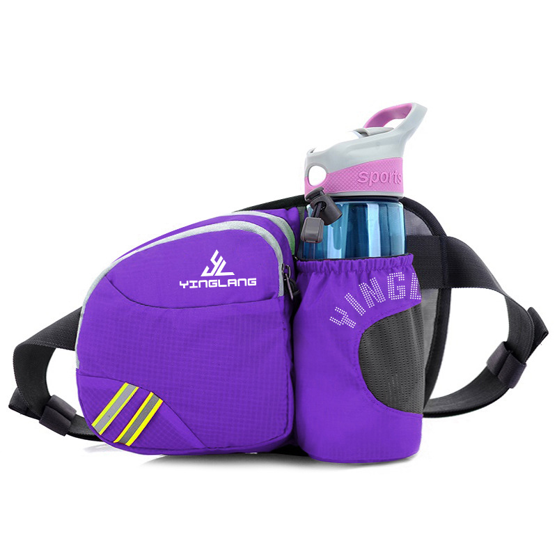 Purple Lightweight Running Waist Pack with Stable Bottle Holder