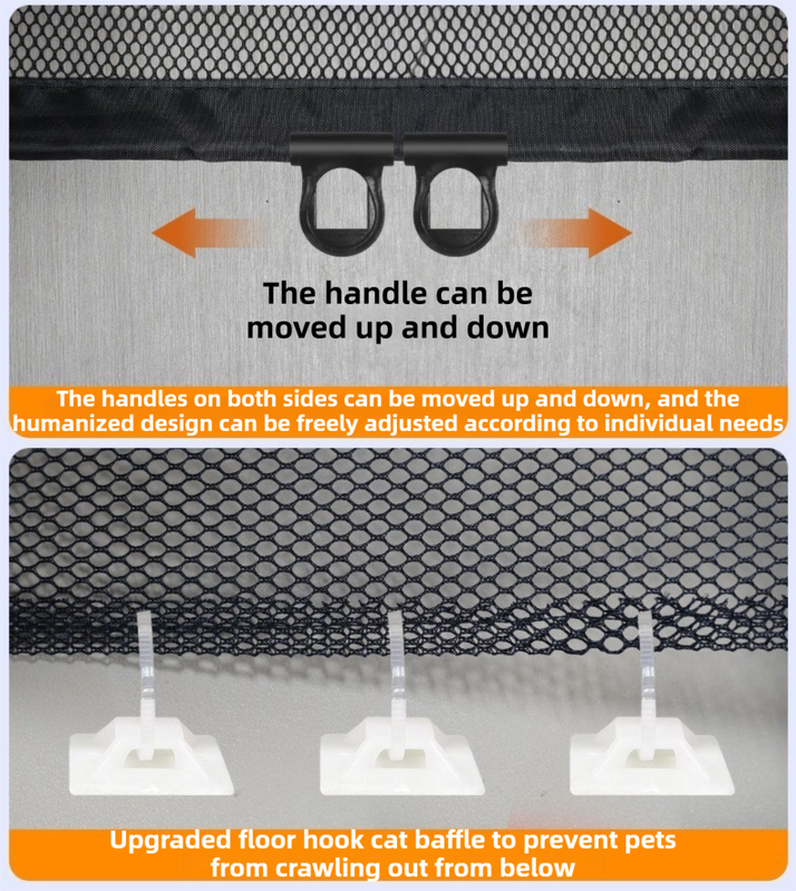 78X130CM Black Retractable Mesh Safety Gate for Pets & Babies view 4