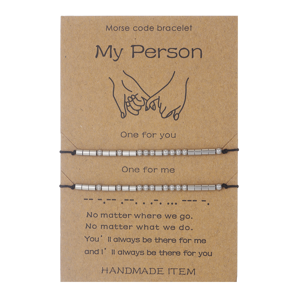 Stainless Steel Morse Code Bracelet(16-26cm) with Secret Message My Person — image 1