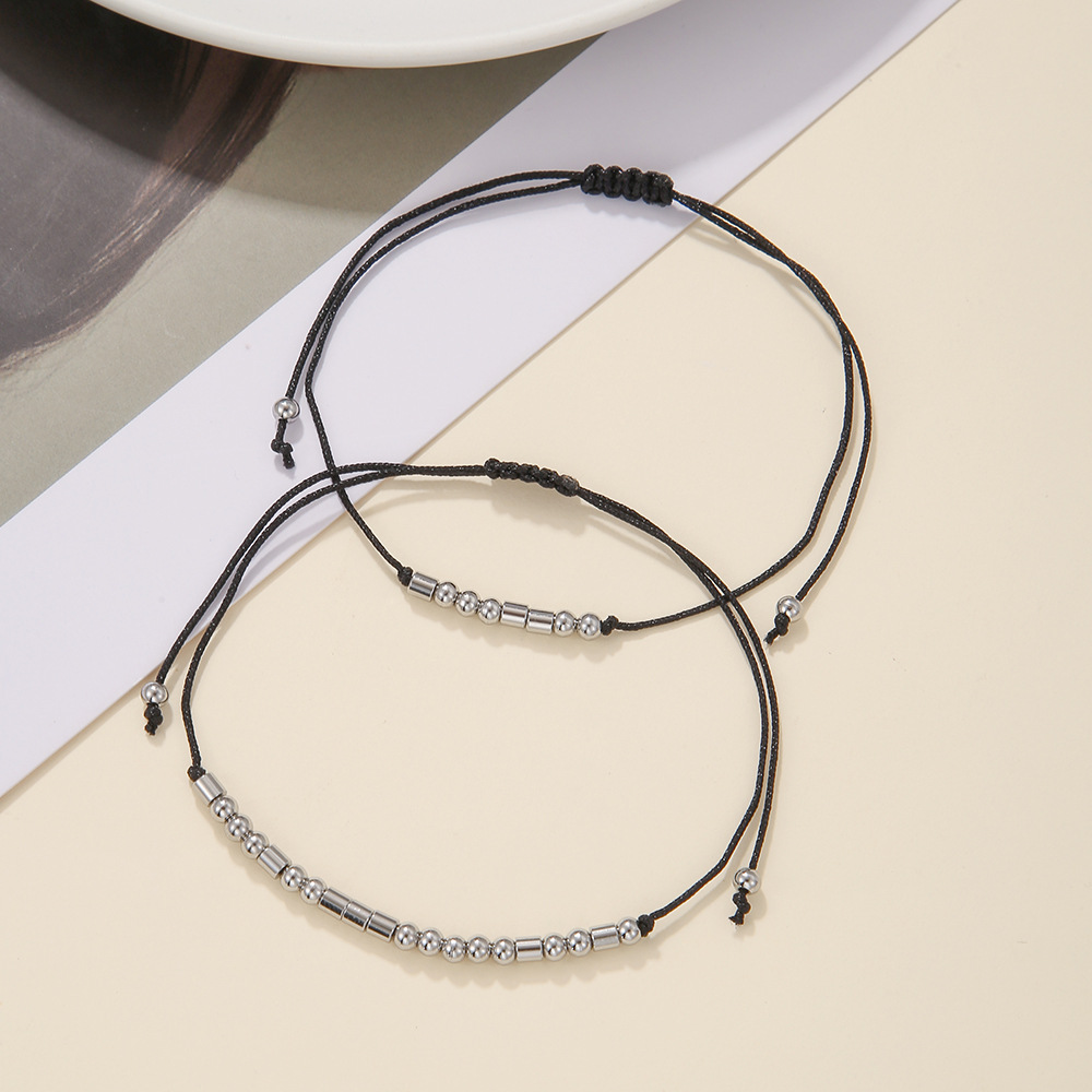 Stainless Steel Morse Code Bracelet(16-26cm) with Secret Message Always view 2