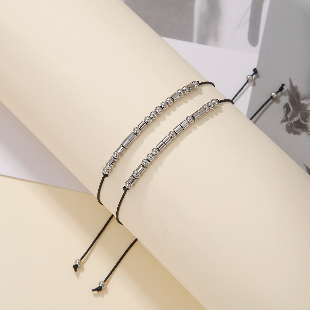 Stainless Steel Morse Code Bracelet(16-26cm) with Secret Message Always view 3