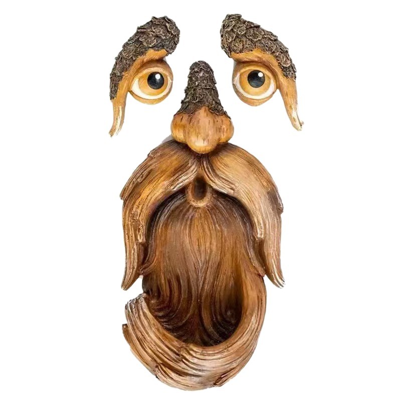 Old Man Tree Face Bird Feeder - Weather-Resistant Resin Bark Wild Bird Feeder view 2