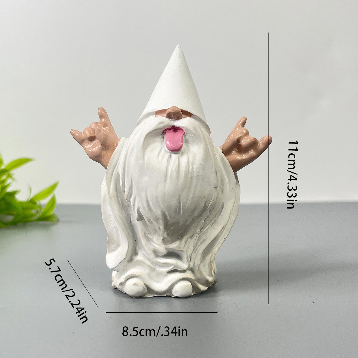 Naughty Garden Gnome Statue with Tongue Out - Funny Resin Dwarf Figurine for view 3