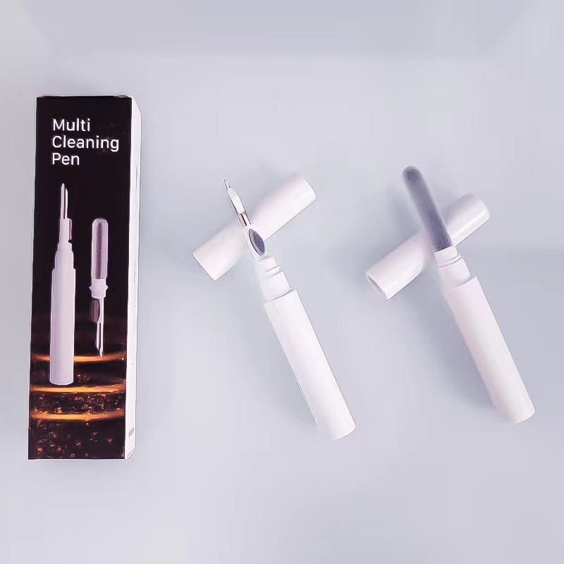 3-in-1 White Bluetooth Earbuds Cleaning Pen (2-Pack) - Soft Brush & Metal Tip