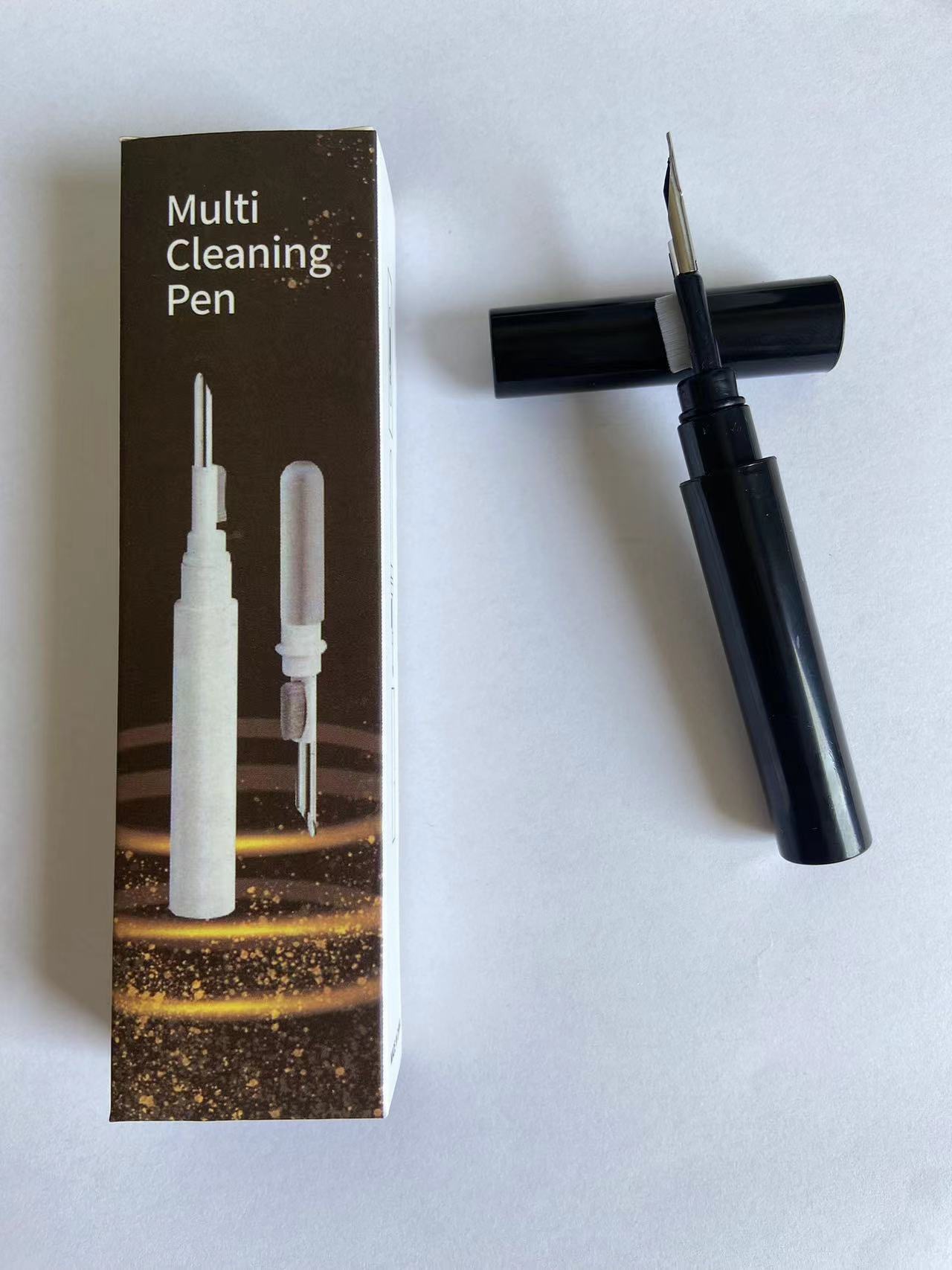 3-in-1 Black Bluetooth Earbuds Cleaning Pen (2-Pack) - Soft Brush & Metal Tip