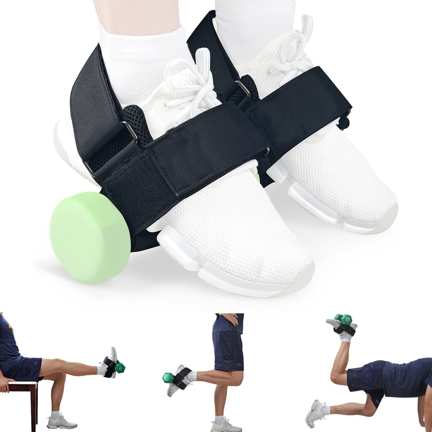 1-Pair Heavy Duty Ankle Strap Compatible With Dumbbell for Weightlifting