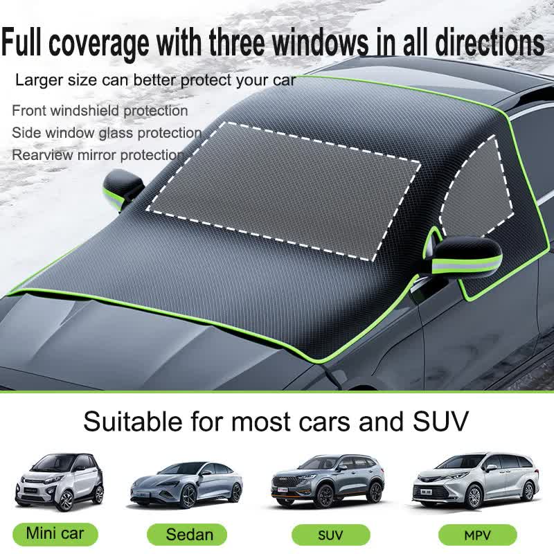 Black-Orange Magnetic Car Windshield Protector with 6 Magnets & 4 Secure view 2