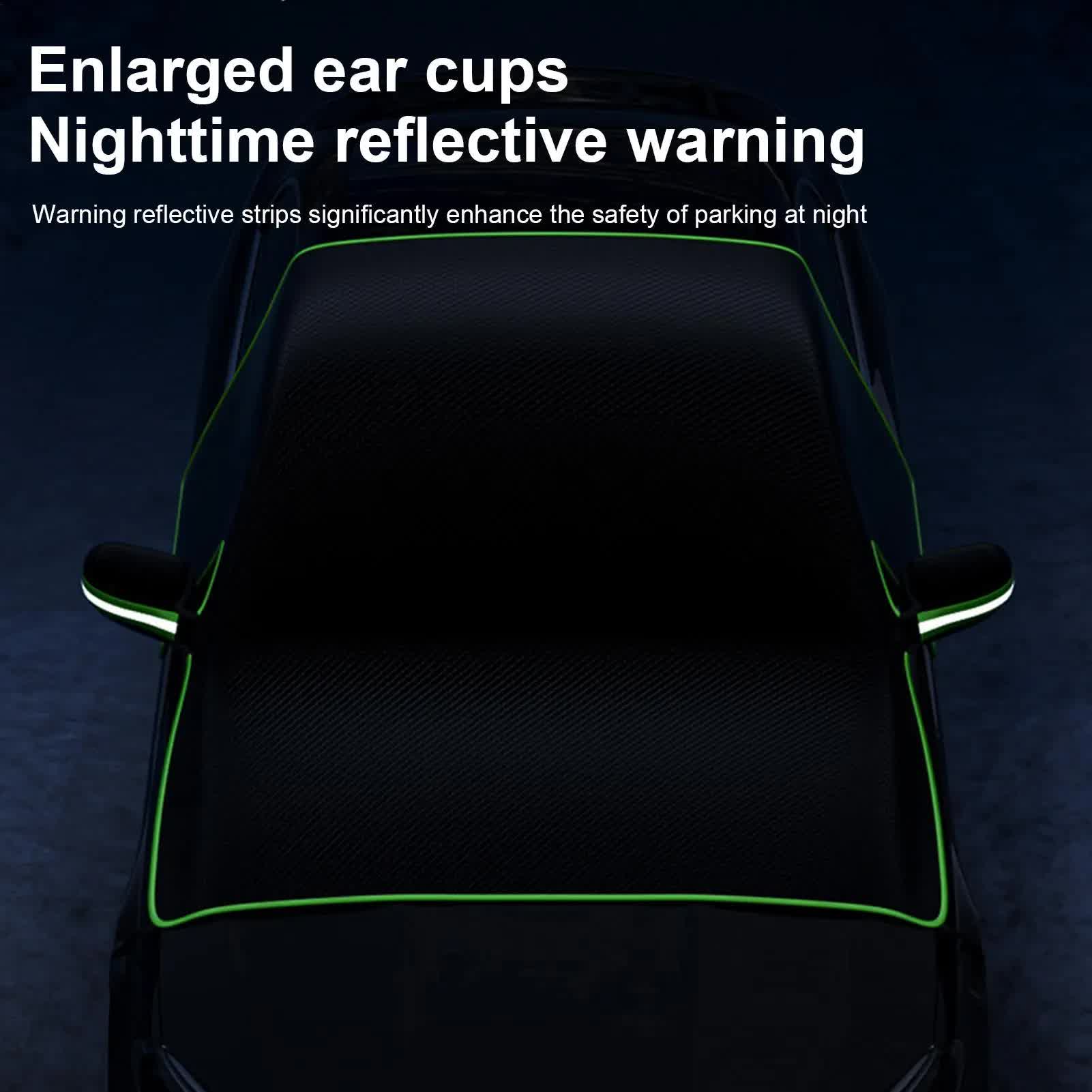 Black-Orange Magnetic Car Windshield Protector with 6 Magnets & 4 Secure view 5