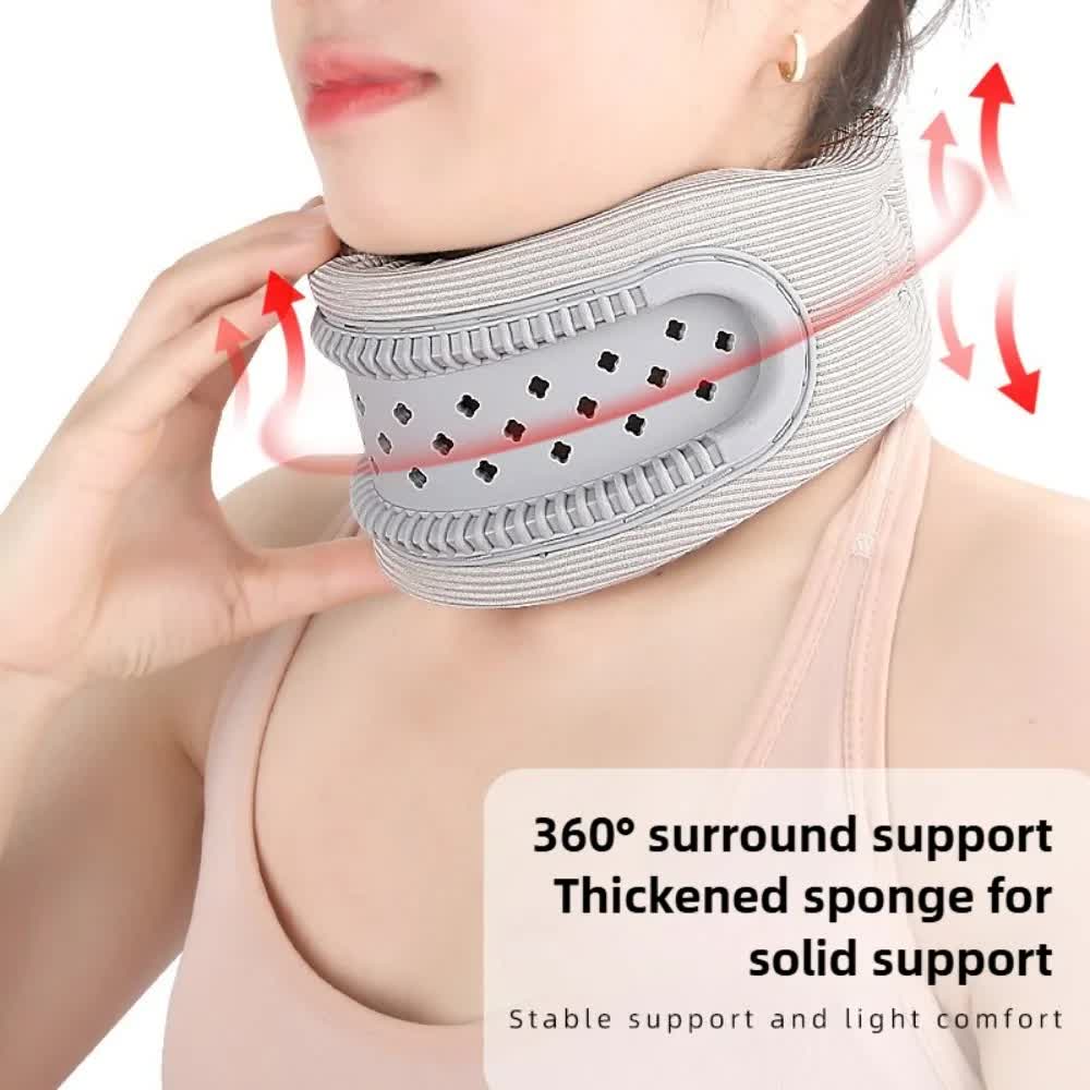 Black Adjustable Silicone Neck Brace with High-Elastic Memory Foam & V-Shape view 3