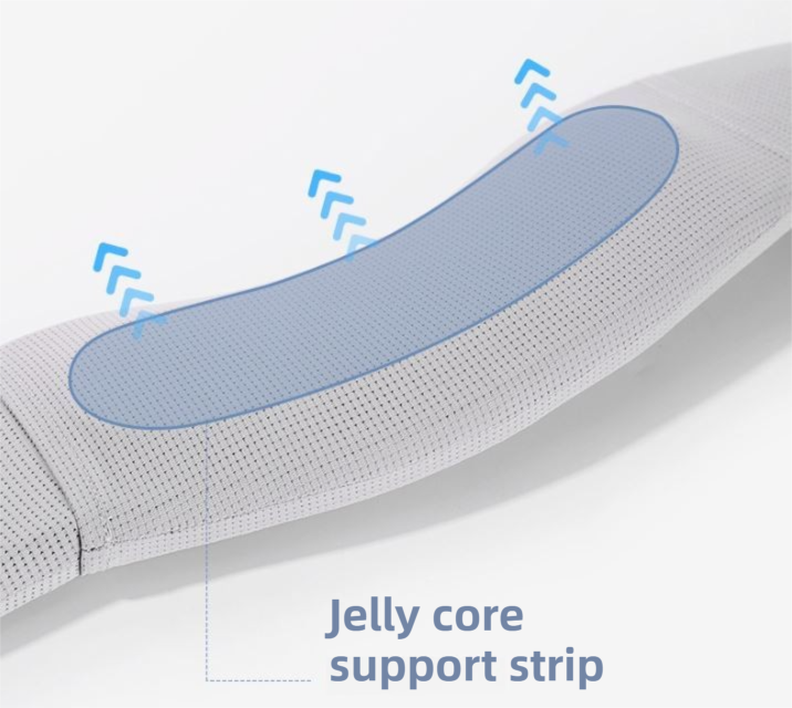 Grey Adjustable Cooling Jelly Core Neck Brace with Washable Cover - 3D Hollow view 3