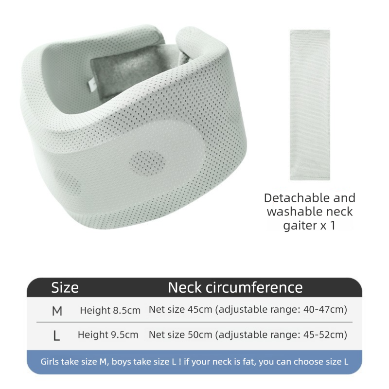 Light Green Adjustable Cooling Jelly Core Neck Brace with Washable Cover - 3D