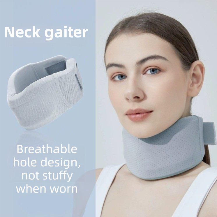Light Green Adjustable Cooling Jelly Core Neck Brace with Washable Cover - 3D view 2