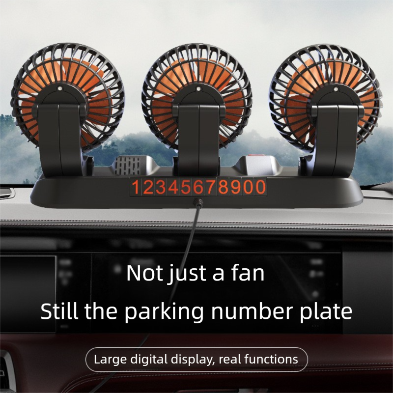 3-in-1 Powerful Car Dual Head Fan (24V Lighter Power) - Quiet Cooling Fan view 5