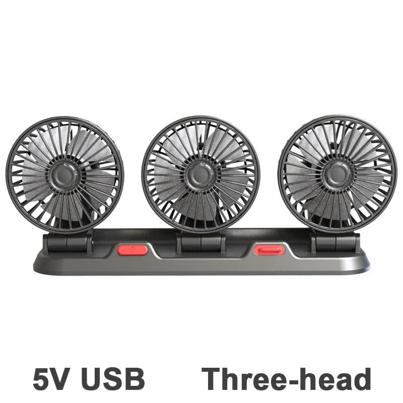 3-in-1 Powerful Car Triple Head Fan (USB Power) - Quiet Cooling Fan Integrated — image 1