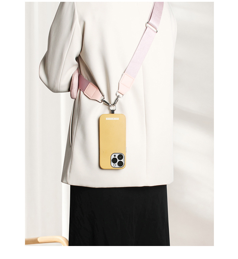 Black Versatile Crossbody Phone Lanyard with Detachable Mini Pouch - Twill view 3