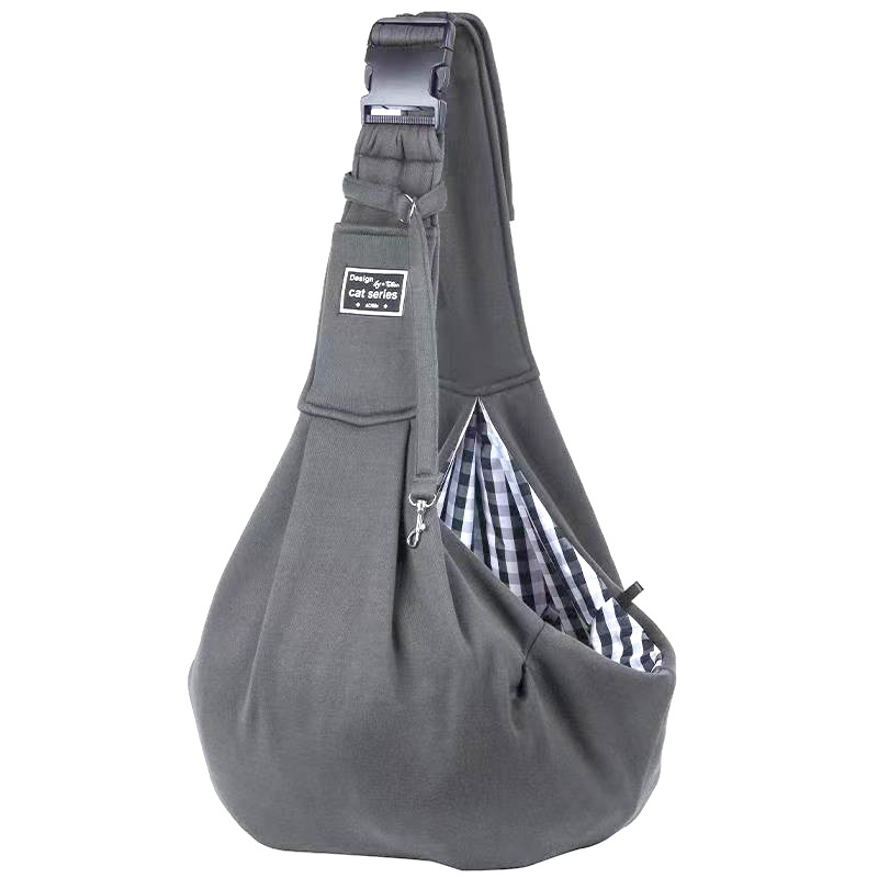 Dark Grey Lightweight Breathable Pet Crossbody Bag with Adjustable Padded