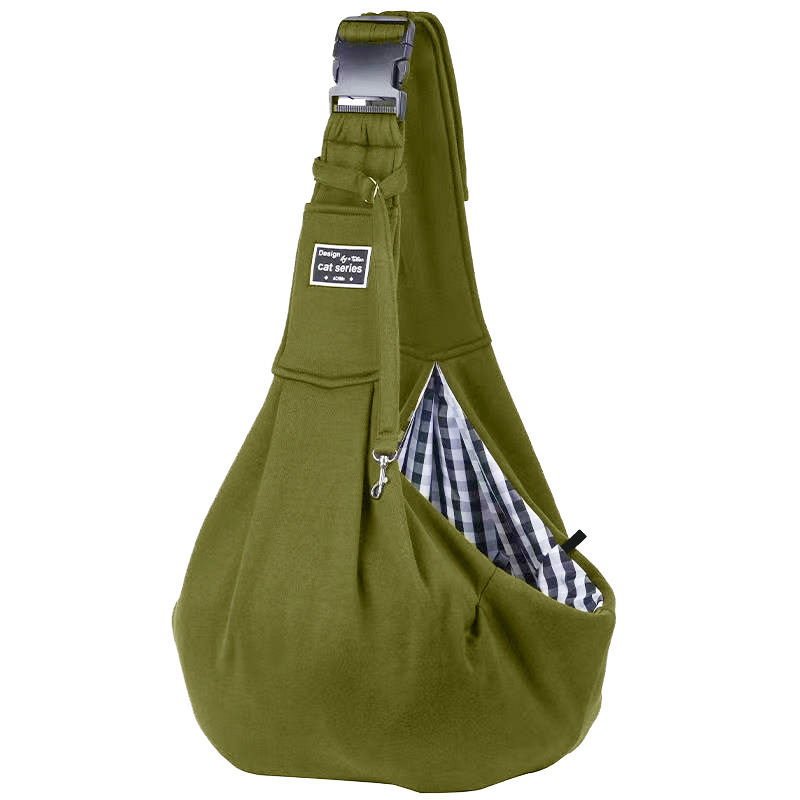 Green Lightweight Breathable Pet Crossbody Bag with Adjustable Padded Strap &
