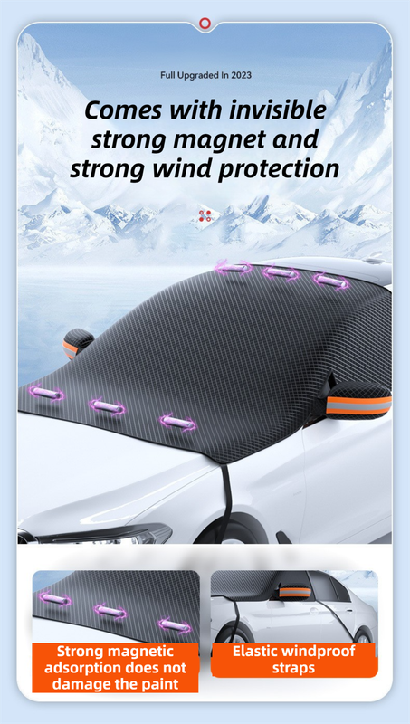 Durable Car Protector with Extra-Large 253cm Coverage - All-Season Snow & Sun view 4