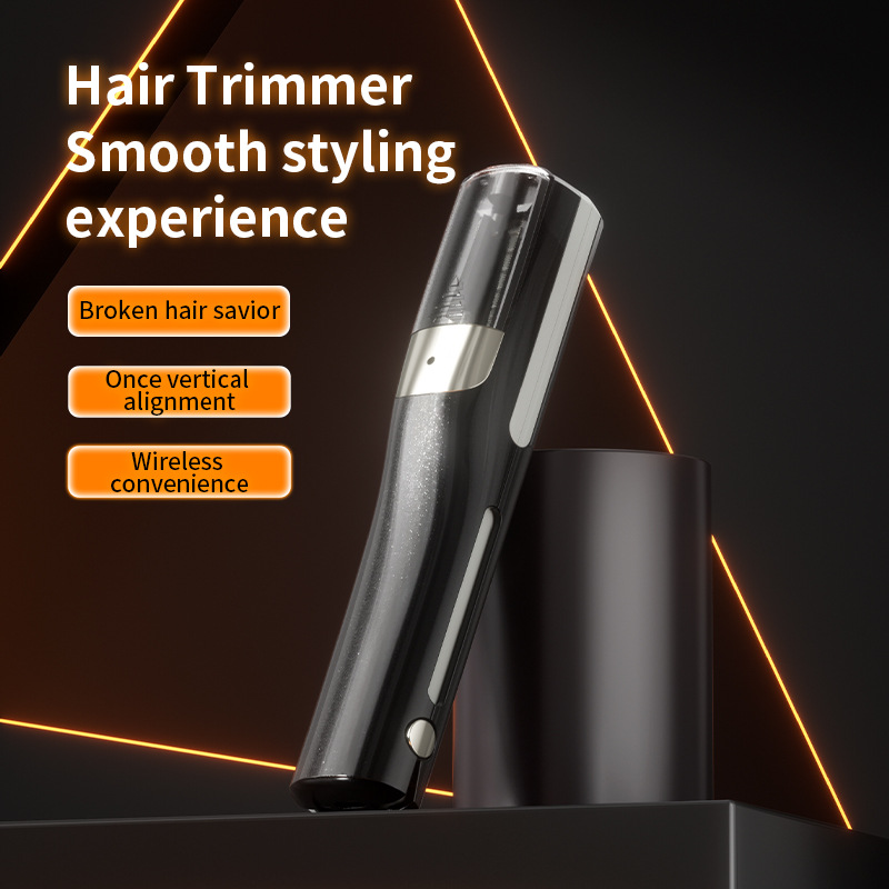 Black Cordless Automatic Split End Hair Trimmer - High-Speed Double-Sided Blade view 2