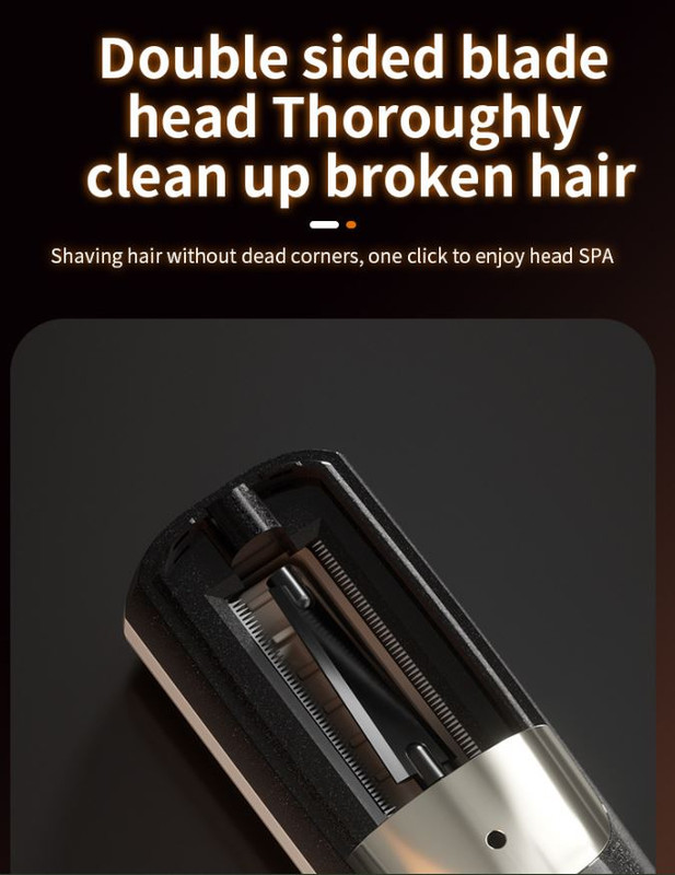 Black Cordless Automatic Split End Hair Trimmer - High-Speed Double-Sided Blade view 6