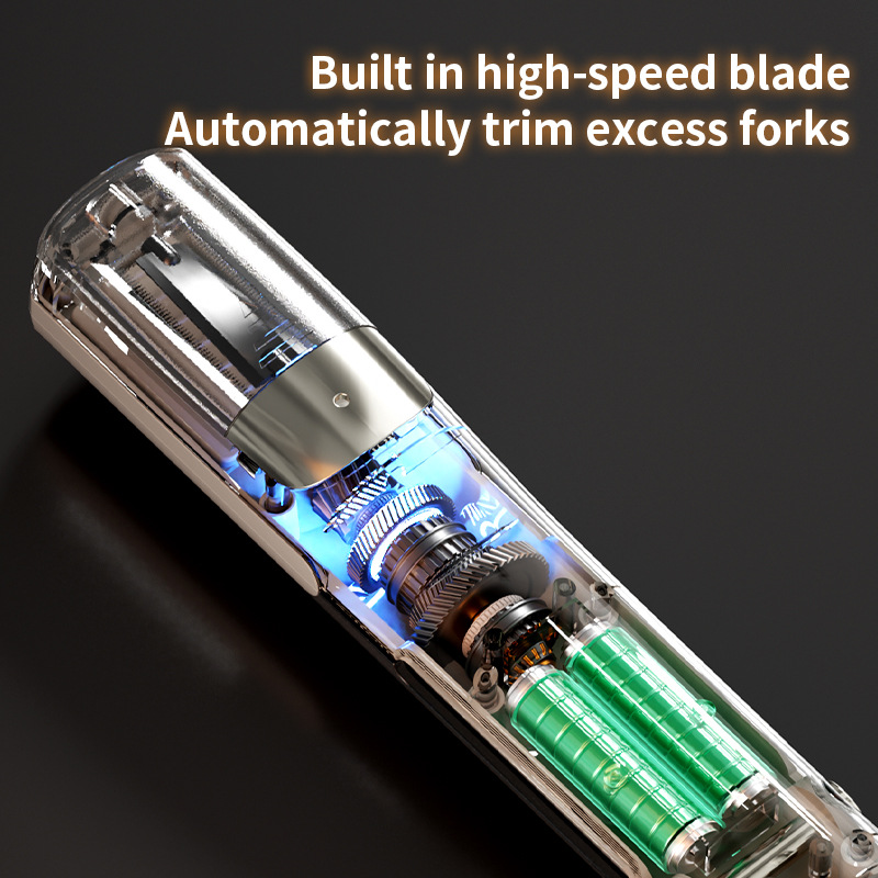 Pink Cordless Automatic Split End Hair Trimmer - High-Speed Double-Sided Blade view 4