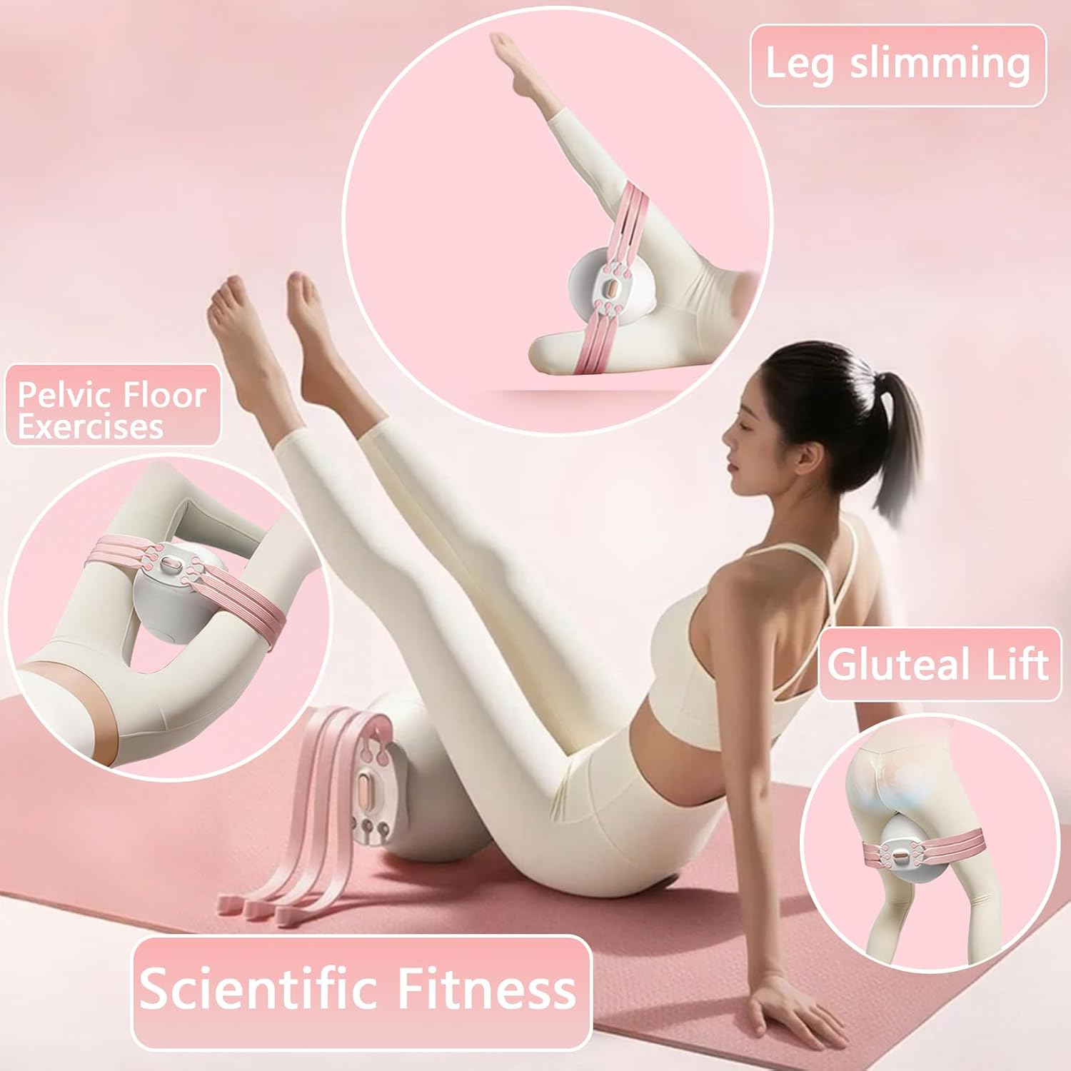 Grey 3-Level Resistance Pelvic Floor & Inner Thigh Trainer - Multi-Function view 4