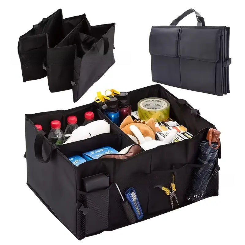 Heavy-Duty Foldable Car Trunk Organizer with Handles - Large Capacity Cargo — image 1