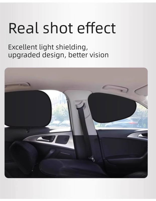 4-PCS Static Cling Car Window Sunshades Set - Glue-Free Insulating Total view 6