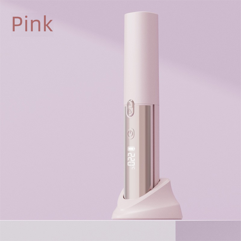Pink 2-in-1 Wireless Hair Styler with 4 Temperature Settings
