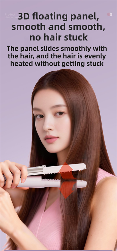 Pink 2-in-1 Wireless Hair Styler with 4 Temperature Settings view 5