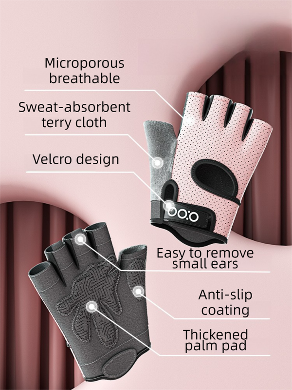 Pink Heavy-Duty Unisex Gym Training Gloves with Integrated Wrist Support view 2