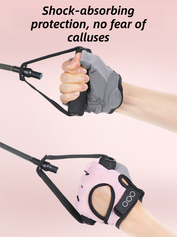 Pink Heavy-Duty Unisex Gym Training Gloves with Integrated Wrist Support view 3