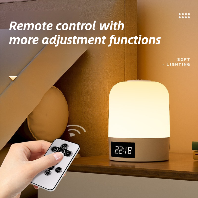 Smart Digital Clock Night Light - Remote Dimmable Bedside Lamp & Sleep Aid for view 5