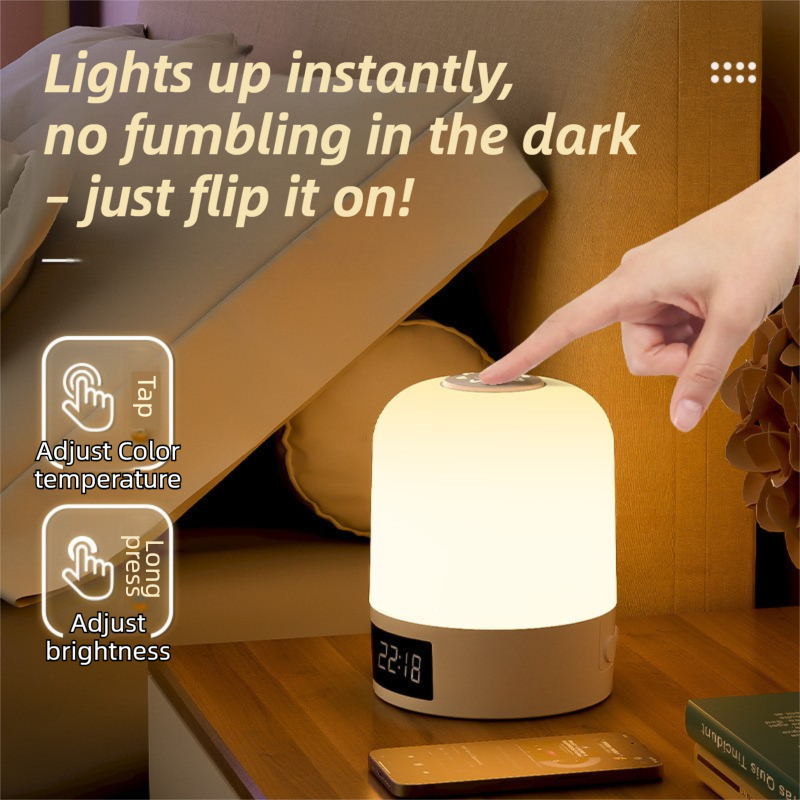 Smart Digital Clock Night Light - Remote Dimmable Bedside Lamp & Sleep Aid for view 3