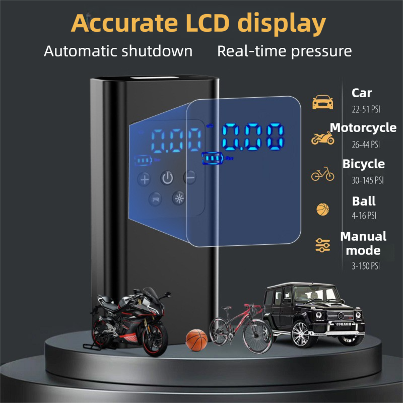 Portable 12V Lighter Electric Tire Inflator with 4 Inflation Modes & 5 view 2