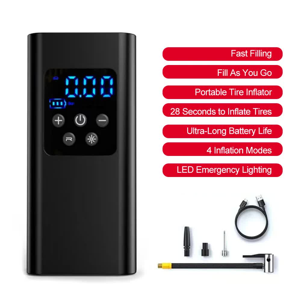 Wireless Rechargeable Tire Inflator with 4 Inflation Modes & 5 Inflatable view 3
