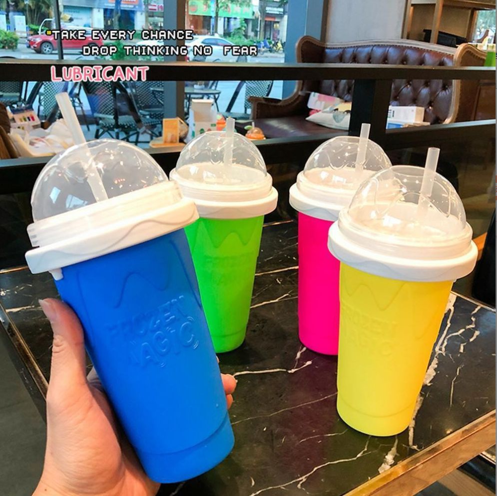 Yellow Instant DIY Slushie Squeeze Maker Cup - Food-Grade Silicone view 2