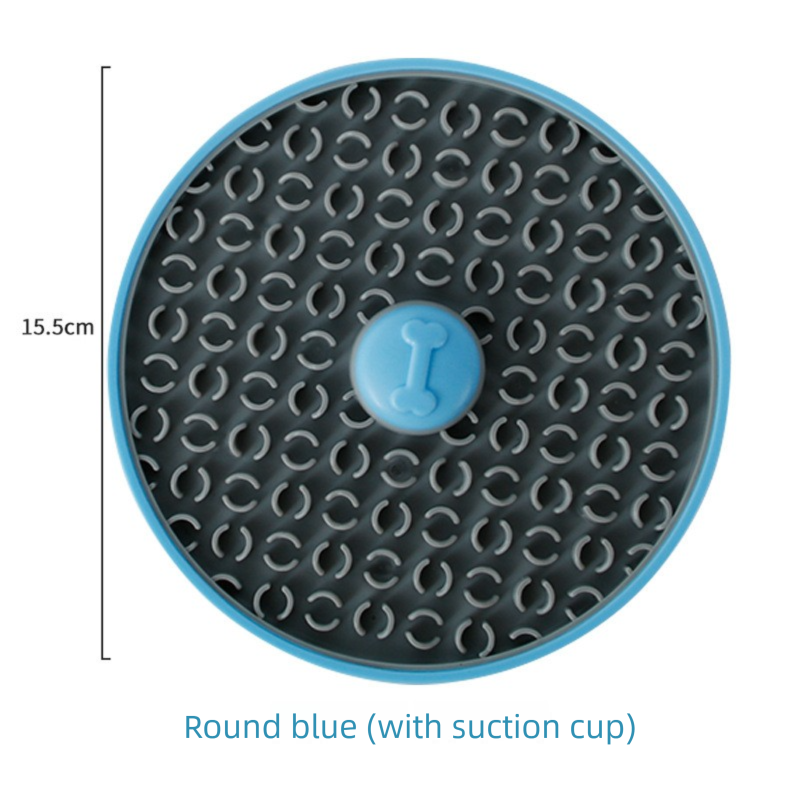 Blue Interactive Pet Slow Feeder & 3D Textured Oral Cleanner - 3-in-1 Mounting