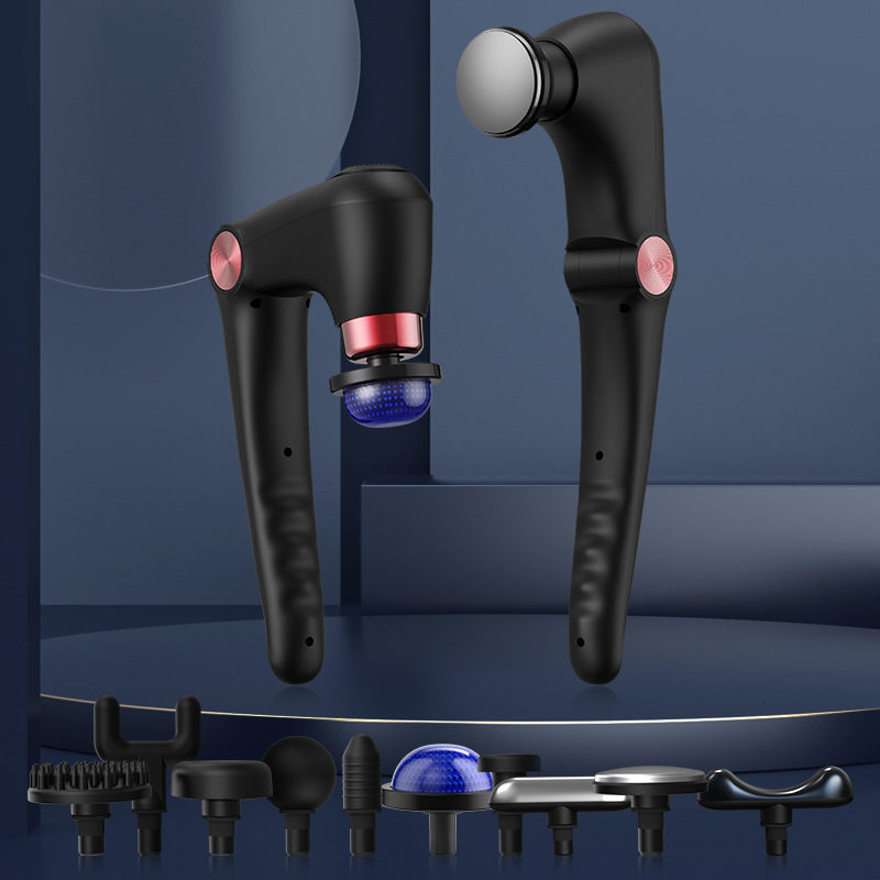 Black-Rosegold Foldable Percussion Massage Gun with Hot Cold Compress & 10