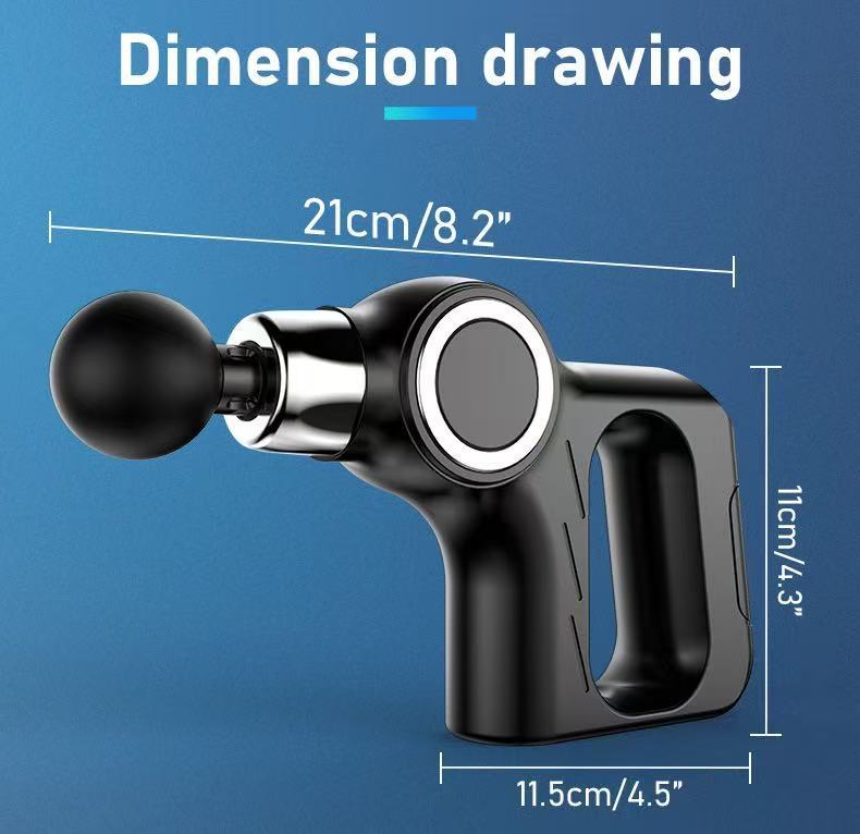Mint Portable Mini Triangle Massage Gun with 6 Heads & 6 Speed Setting - High view 8