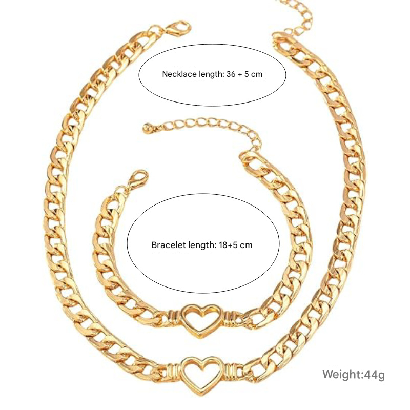 Stackable Gold-Plated Wings Heart Chokers Set - Trendy Tarnish Free Alloy view 2