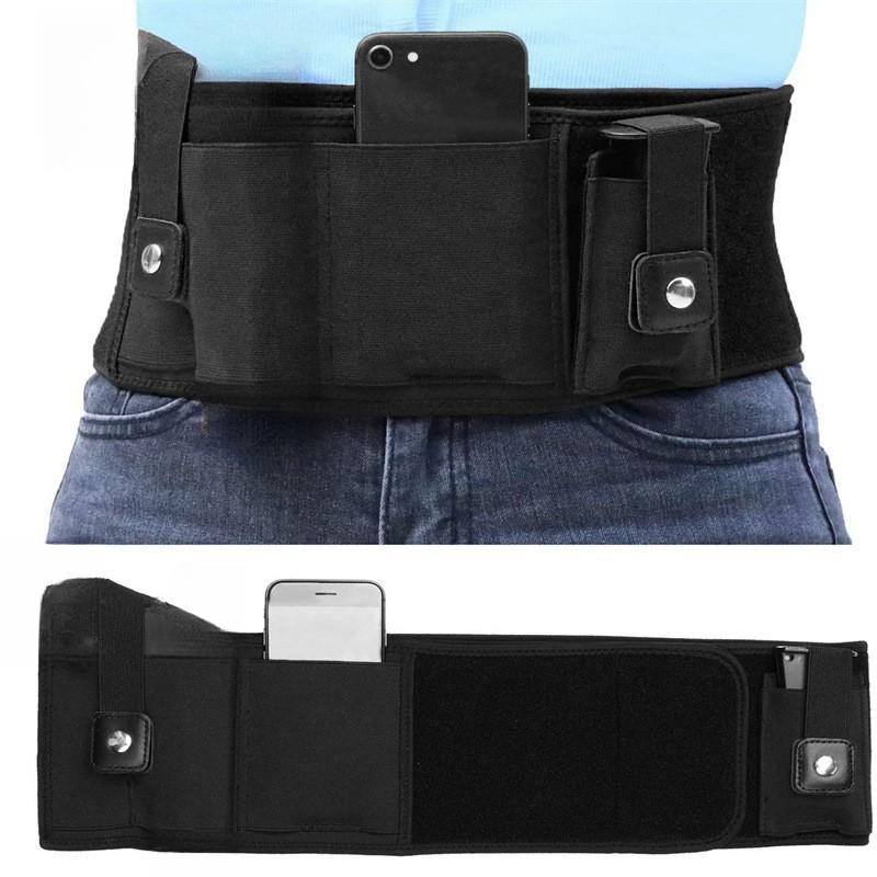 Black Multi-Functional Concealed Tactical Belly Band with Muti-Pouch and view 4