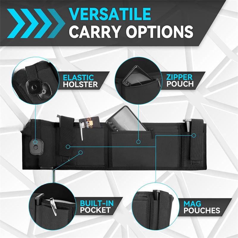 Black Multi-Functional Concealed Tactical Belly Band with Muti-Pouch and view 2