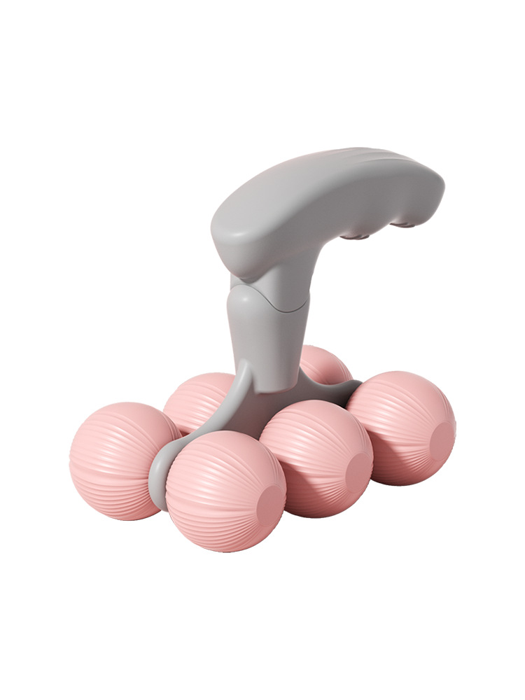Pink Compact 6-Wheel Handheld Massager - Smooth & Silent