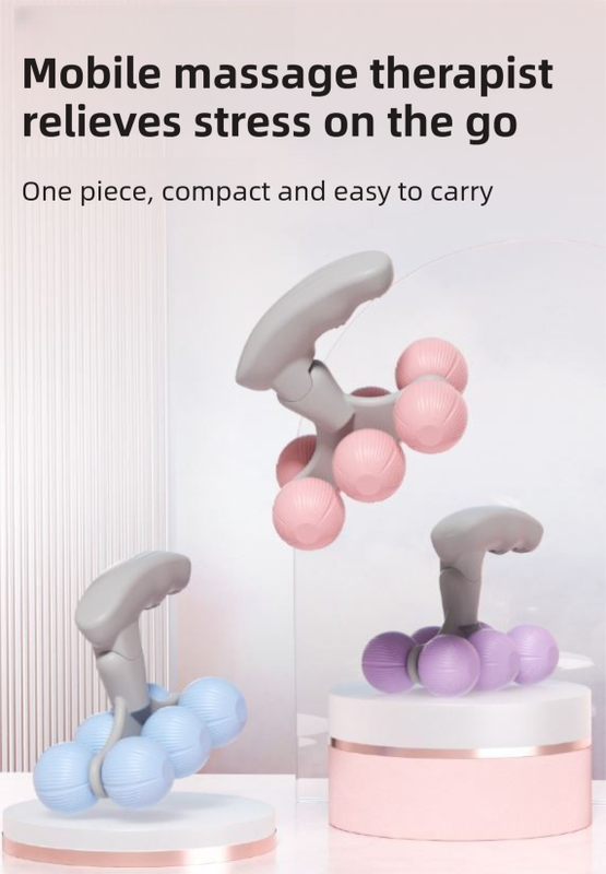 Pink Compact 6-Wheel Handheld Massager - Smooth & Silent view 2